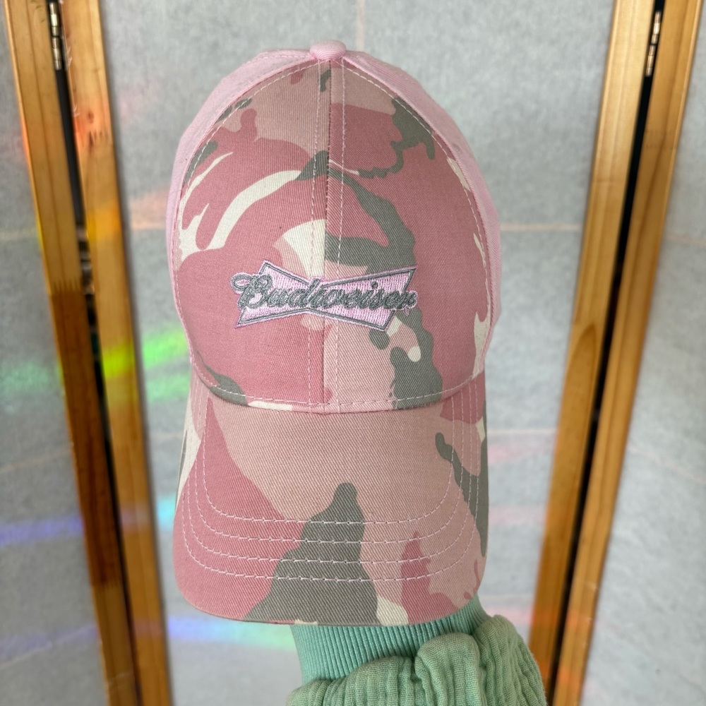 Pink Budweiser Baseball Cap‎ Hat Adjustable Strap